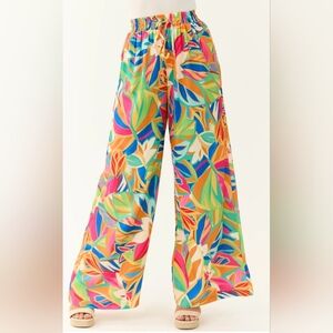 Rachel Roy Super Wide Leg Tropical Print Pants. XL